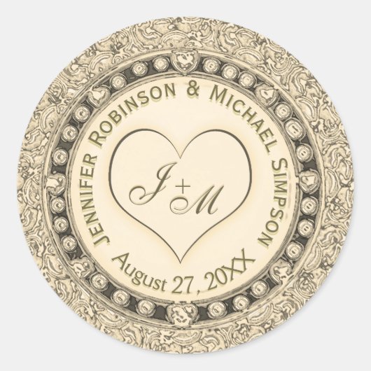 gouden faux Folie hart Ronde Sticker (Voorkant)