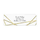 Gouden Faux Folie Modern Geometrisch Glam Invitati Etiket (Voorkant)