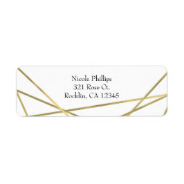 Gouden Faux Folie Modern Geometrisch Glam Invitati Etiket
