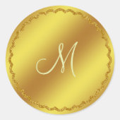 Gouden Faux Folie Monogram Sticker (Voorkant)