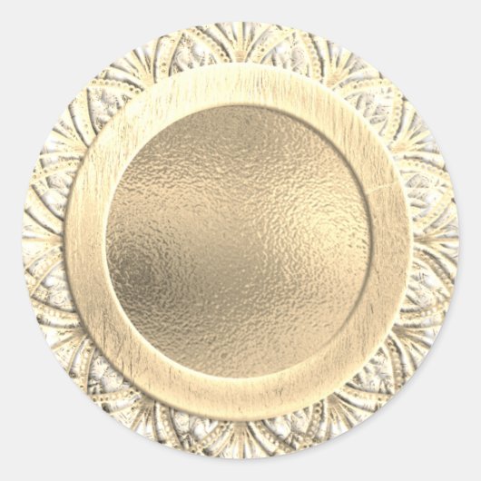 Gouden Faux Folie Ronde Sticker (Voorkant)