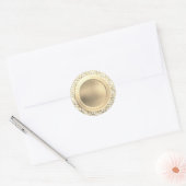 Gouden Faux Folie Ronde Sticker (Envelop)