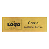 Gouden Faux Folie Uw Logo Medewerker Naam Badge (Voorkant)