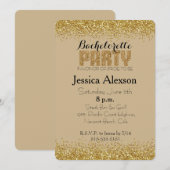 Gouden Faux Glitter Bachelorette Kaart (Voorkant / Achterkant)