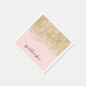 Gouden Faux Glitter Blush Roze Sparkle Servet (Hoek)
