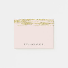 Gouden Faux Glitter Blush Roze Strepen Post-it® Notes
