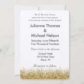 Gouden Faux Glitter Bruiloft Kaart (Voorkant)