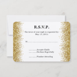 Gouden Faux Glitter Bruiloft RSVP