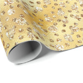 Gouden Faux Glitter Cheetah Spots Cadeaupapier (Rol Hoek)