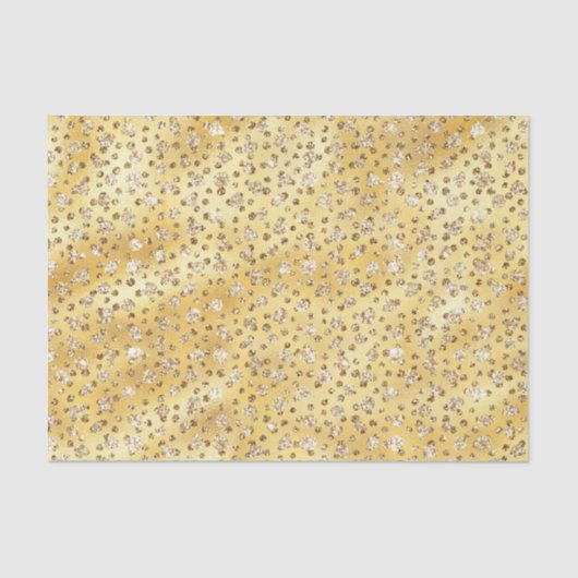 Gouden Faux Glitter Cheetah Spots Tissuepapier (Voorkant)