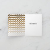 Gouden Faux Glitter Chevron Ombre Dank u Bedankkaart (Binnen)