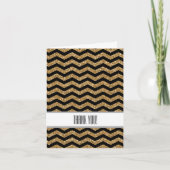 Gouden Faux Glitter Chevron Ombre Dank u Bedankkaart (Voorkant)