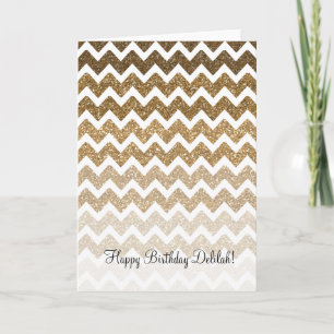 Gouden Faux Glitter Chevron Ombre Kaart