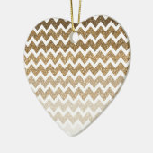 Gouden Faux Glitter Chevron Ombre Keramisch Ornament (Links)