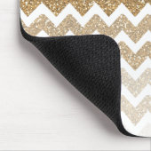 Gouden Faux Glitter Chevron Ombre Muismat (Hoek)