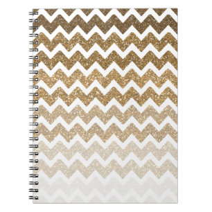 Gouden Faux Glitter Chevron Ombre Notitieboek