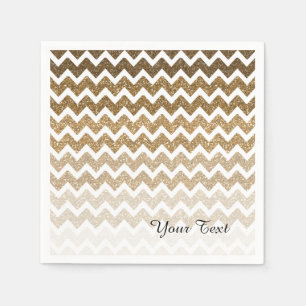 Gouden Faux Glitter Chevron Ombre Servetten