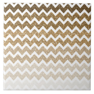 Gouden Faux Glitter Chevron Ombre Tegeltje
