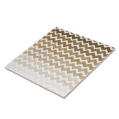 Gouden Faux Glitter Chevron Ombre Tegeltje (Zijkant)
