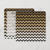 Gouden Faux Glitter Chevron Ombre Zoet Zestien Kaart (Voorkant / Achterkant)