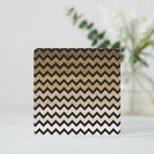 Gouden Faux Glitter Chevron Ombre Zoet Zestien Kaart (Staand voorkant)
