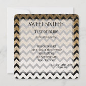 Gouden Faux Glitter Chevron Ombre Zoet Zestien Kaart (Achterkant)