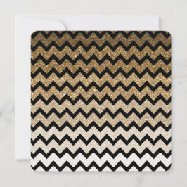 Gouden Faux Glitter Chevron Ombre Zoet Zestien Kaart
