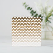 Gouden Faux Glitter Chevron Ombre Zoet Zestien Kaart (Staand voorkant)