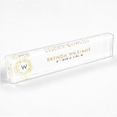 Gouden Faux Glitter Cirkel Logo Naambordje