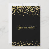Gouden Faux Glitter Confetti Black Couple's Shower Kaart (Achterkant)