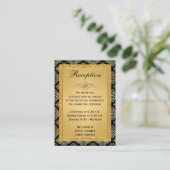 Gouden FAUX Glitter Damask, Scroll Enclosure Kaart (Staand voorkant)