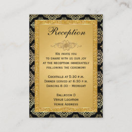 Gouden FAUX Glitter Damask, Scroll Enclosure Kaart