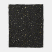 Gouden faux glitter en sparkles op zwart fleece deken (Voorkant)