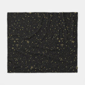 Gouden faux glitter en sparkles op zwart fleece deken (Voorkant (Horizontaal))