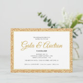 Gouden Faux Glitter | Gala Veiling en Fondsenwervi Kaart (Staand voorkant)