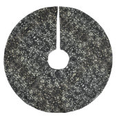 Gouden Faux Glitter Glitter Glinstering op Zwart Kerstboom Rok (Voorkant)