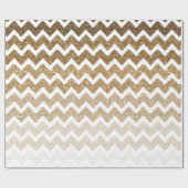 Gouden Faux Glitter Glitzy Chevron Ombre Verjaarda Cadeaupapier (Vlak)