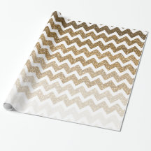 Gouden Faux Glitter Glitzy Chevron Ombre Verjaarda
