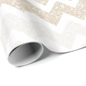 Gouden Faux Glitter Glitzy Chevron Ombre Verjaarda Cadeaupapier (Rol Hoek)