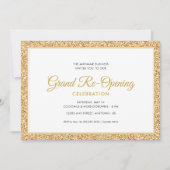 Gouden Faux Glitter | Grote heropening uitnodiging (Voorkant)
