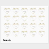 Gouden Faux Glitter Hart Hart Sticker (Vel)