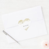 Gouden Faux Glitter Hart Hart Sticker (Envelop)