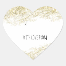 Gouden Faux Glitter Hart Sticker