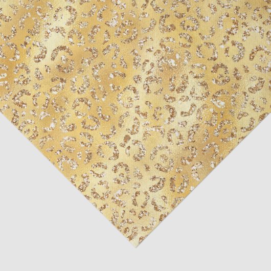 Gouden Faux Glitter Luipaard Print Tissuepapier (Detail)