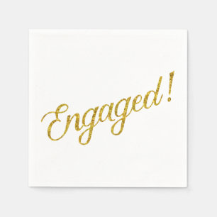 Gouden Faux Glitter Metallic Sequins Quote Servetten
