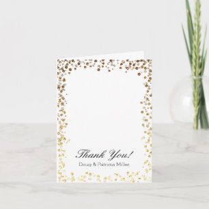 Gouden Faux Glitter Ombre Bokeh Dank u Bedankkaart