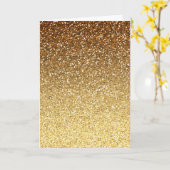 Gouden Faux Glitter Ombre Verjaardag Kaart (Gele Bloem)