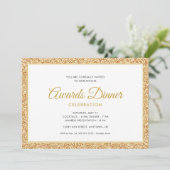 Gouden Faux Glitter | Onderscheidingen Diner Vieri Kaart (Staand voorkant)