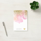 Gouden Faux Glitter Roze Peach Waterverf Post-it® Notes (Kantoor)