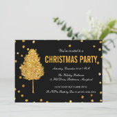 Gouden Faux Glitter Tree Modern Kerstfeest Kaart (Staand voorkant)